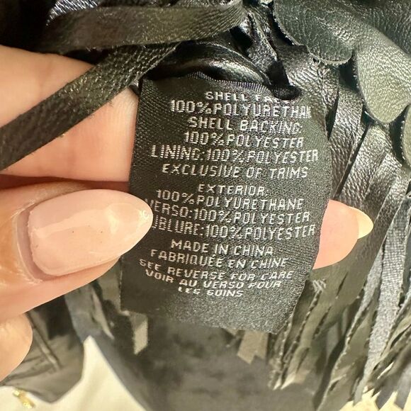 Steve Madden fringe Faux Leather Jacket Size Large - Picture 12 of 14